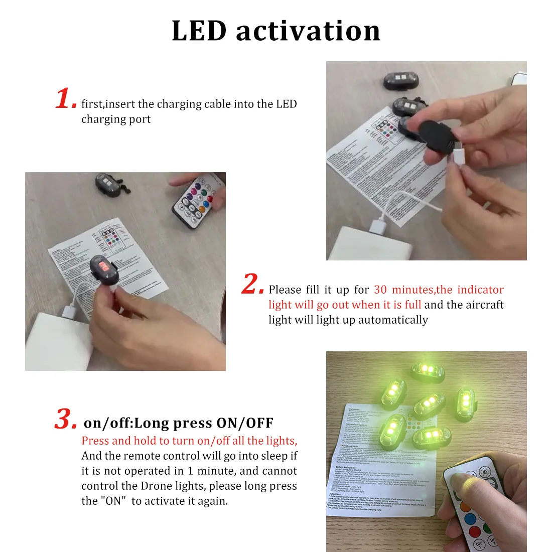 2/4/8 sztuk bezprzewodowy pilo – Drone Led Light recenzja i cena